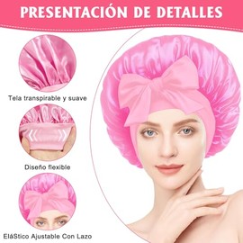 Tubos para Cabello Sin Calor: Gorro de Seda para Dormir + 3 Piezas Heatless Curls con Tubos para Rizar, Gorro de Satín Suave - Regalo Perfecto para Mu