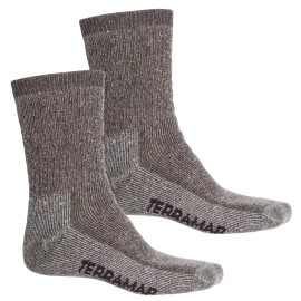Terramar Midweight Merino Wool Hiker Hiking Socks Brown Unisex Large 2 Pack
