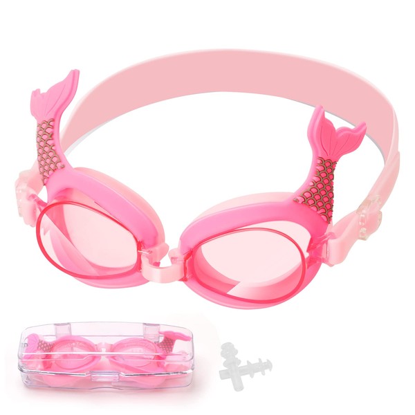 Kids Swim Goggles with Earplugs for Toddler Kids Girls Boys