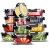 EATEX 24pc Glass Storage Containers with Lids, 12 Set Glass