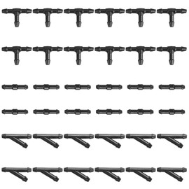 XUKEY 36 Stück Scheibenwaschanlage Schlauchverbinder 4mm, Auto Universal Wischwasser Schlauchverbinder Gerade T-Stück Y-Stück Automotive Schlauch Anschluss Autowasserpumpe an Düsen
