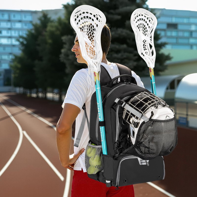 Lacrosse Bag, Lacrosse backpack with Stick Holder & Hidden Zipper