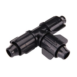 NDS Raindrip S5500UB, Smart Loc Universal Tee for Tubing, Drip Irrigation Fitting for 1/2-Inch, 5/8-Inch, & 0.710-Inch Supply Tubing and Dripline, Black/Blue