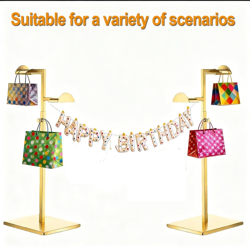 KMtilsh 2 Pack Purse Stands for Display,Gold Handbag Display Stand,