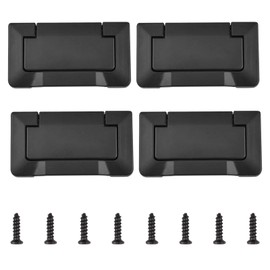 MOROBOR Pocket Doors Drawer Handle Flush Pull, 4pcs Hidden Concealed Furniture Handle with Screws Zinc Alloy Knobs for Cabinets, Closets, Drawers （Black）