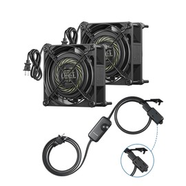 DEWENWILS 120V AC Quiet Muffin Fan, 80mm×25mm Waterproof Case Fan Cooling Fan with Speed Control, UL-Certified for DIY Cooling Exhaust Ventilation, Flame-Resistant, 2 Pack