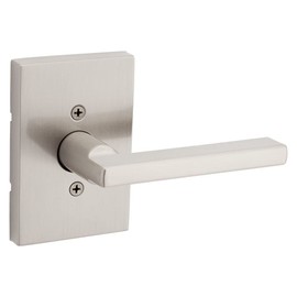 Kwikset Halifax Dummy Door Handle, Single Sided Lever for Closets, French Double Doors, and Pantry, Satin Nickel Non-Turning Reversible Interior Push/Pull Lever, with Microban Protection