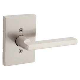 Kwikset Halifax Dummy Door Handle, Single Sided Lever for Closets, French Double Doors, and Pantry, Satin Nickel Non-Turning Reversible Interior Push/Pull Lever, with Microban Protection