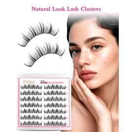 EMEDA Natural Lash Clusters C Curl Wispy Eyelash Clusters Natural Look DIY Lash Extensions Individual Eyelash Super Thin Band (Manga Look LX08)