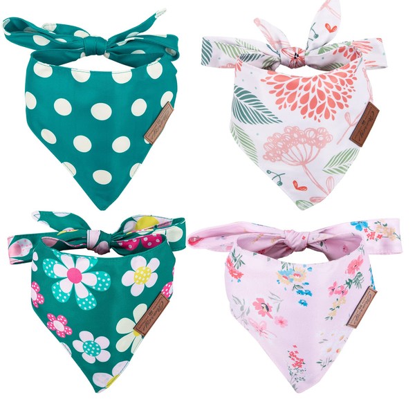 Charcy Dog Bandanas 4 Pack - Fall Bandanas for Boy