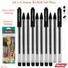 rorito 10 x 0.6mm Tip Fasty BLACK Fine Smooth Writing
