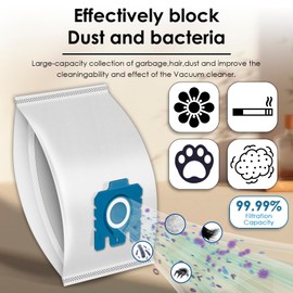 (20 Pack) Dust Bags Airclean Filters Compatible with Miele GN Vacuum Cleaner, C1, C2, C3, S227, S240, S270, S400, S400i, S600, S2, S5, S8 Series, 3D Efficiency Hoover Bag, Vacuum Bags