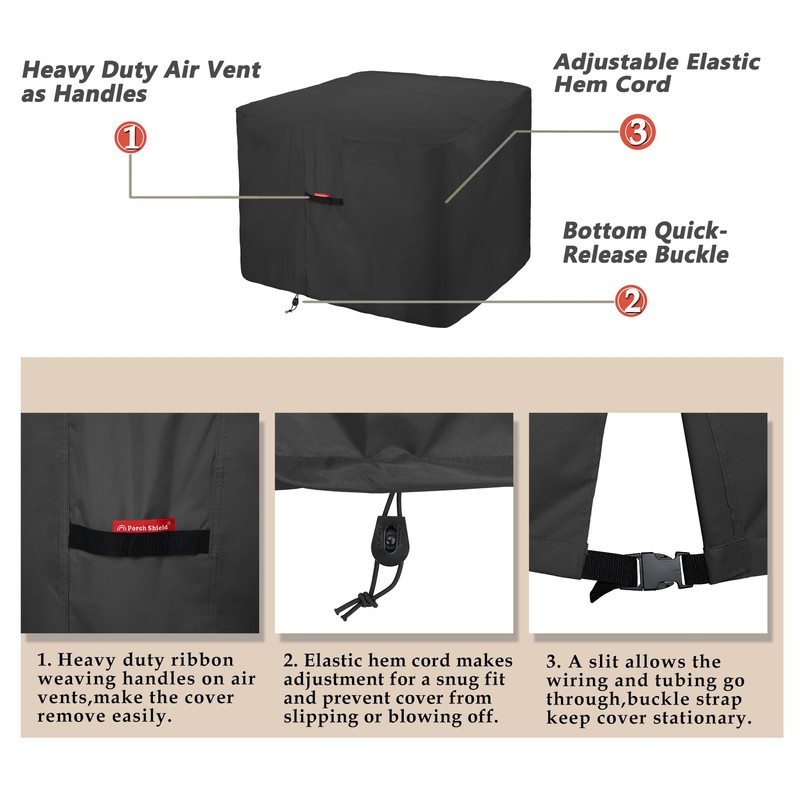 Porch Shield Waterproof AC Covers – Heavy Duty Square Air