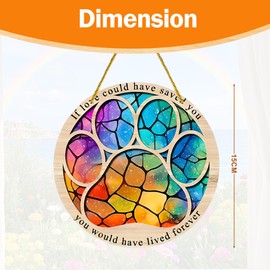TUYOBG Colorful Round Acrylic Pet Memorial Gifts – Dog Remembrance Plaques, Cat Memorial Gifts – Hanging Ornament for Pet Loss with Paw Print Design, Pet Bereavement Gift for Dog or Cat Lovers