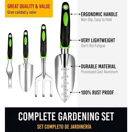 Heavy Duty Garden Tools 22 count Floral Set - Rust Proof, Non-Slip, Durable Gardening Supplies -  Hand Tools - Ideal Gardening Gifts for Women - Color: Floral