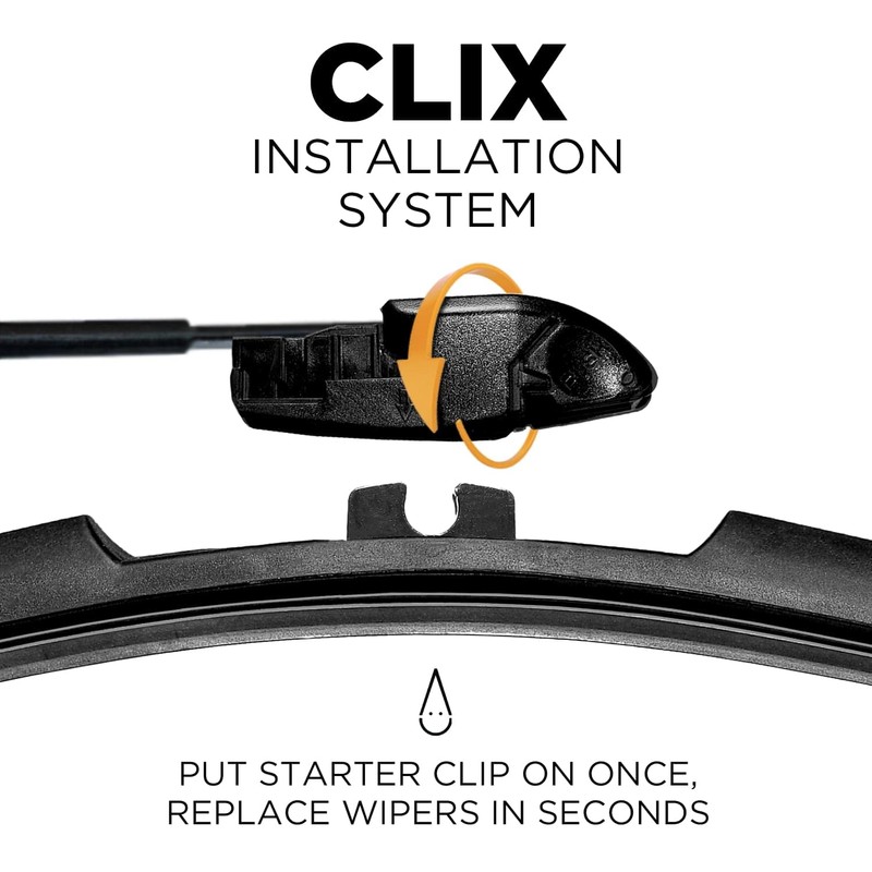 Clix Wipers - 28" Silicone Plus Embedded Rain Repellent Automotive