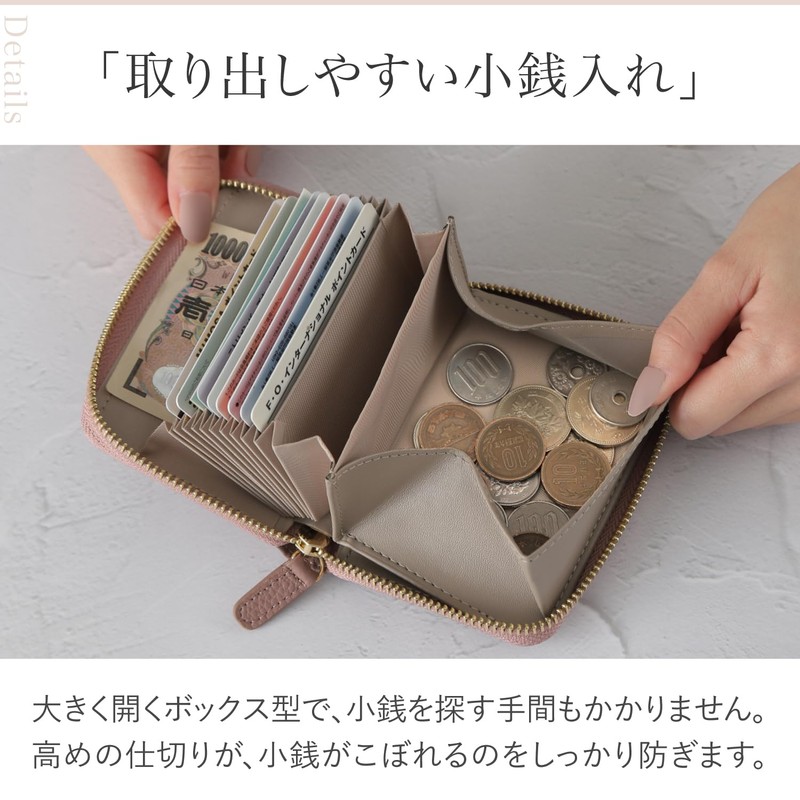 LASIEM Women's Compact Mini Wallet, Small Wallet, Genuine Leather, Easy