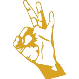 NBFU Symbol Gotcha Hand Style 2 (Metallic Gold) (Set Of 2) Premium Waterproof Vinyl Decal Stickers For Laptop Phone Accessory Helmet Car Window Bumper Mug Tuber Cup Door Wall Decoration