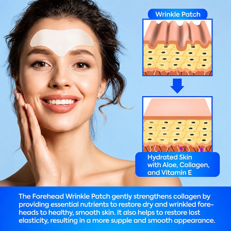 SILKDERMIS Forehead Wrinkle Patches 12Pcs with Aloe, Collagen, Vitamin E,