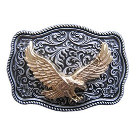 Jean's Friend New Vintage Silver Plating Western Cowboy Cowgirl Flowers Oval Belt Buckle Belt Buckles, Vintage genuine silver-plated colour
