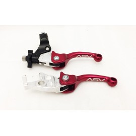 ASV F3 Shorty Red Front Brake Clutch Perch Levers Pair Pack Suzuki LT-R LTR 450