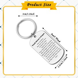 Jielahua 12PCS Trucker Keychain Trucker Accessories for Truck Driver Truckers Prayer Gifts for Dad Husband Boyfriend Drive Safe Keychain Father's Day Anniversary Christmas Birthday Present