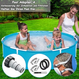 Pool Adapter A for Intex Pool, Pool Hose Adapter, with Internal Thread for Screwing Connecting Set, Hose Adapter 32-38 mm for Pumps, Pool Accessories (Pack of 2)