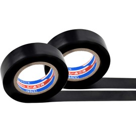 Pack of 2 PVC Insulation Tape, Waterproof Electrical Insulation Tape, Insulation Tape, 18 mm x 25 m (Black)