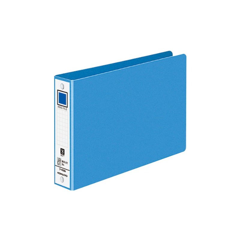 コクヨ リングファイル 色厚板紙表紙 2穴 B6横 220枚収容 青 フ-408B