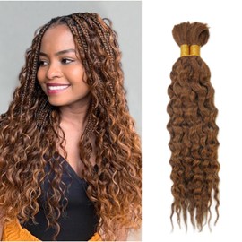 22 Inch Human Hair Braiding Hair Human Braiding Hair Wet and Wavy Braiding Hair Human Hair for Braiding Bulk Human Hair Curly Extension 2 Pack/100g