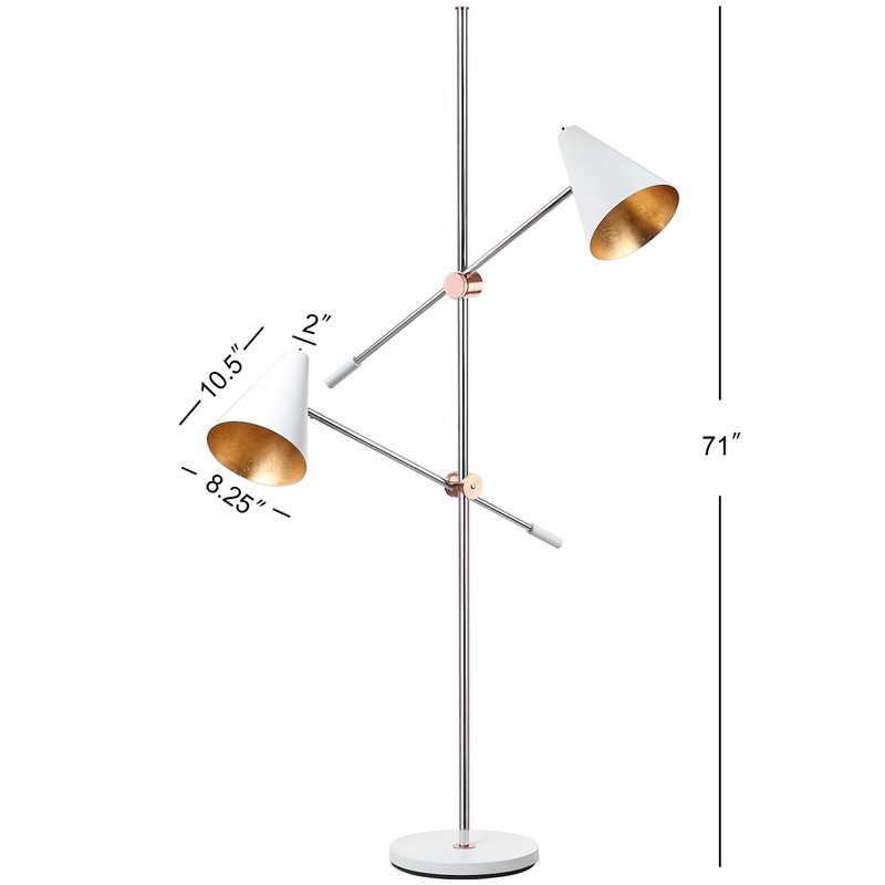 Safavieh Lighting Collection Reed 71" Floor Lamp, Chrome/White