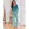 Ekouaer Womens Pajama Sets Pleated Tops with Long Pants Lounge