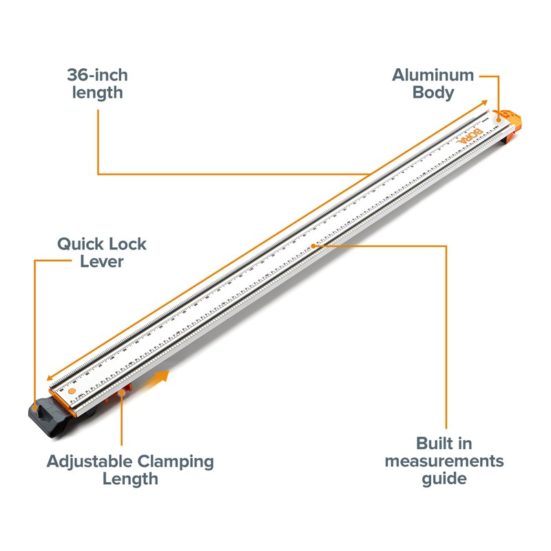 BORA 36 Inch NGX Clamp Edge Circular Saw Guide Rail