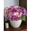 YalzoneMet 3 Pcs Pink Purple Hydrangea Artificial Flower Real Touch