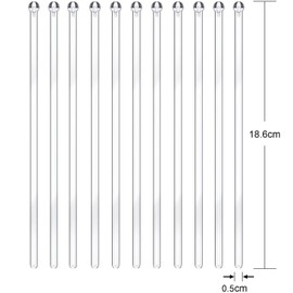 Varillas de plástico desechables con parte superior redonda de vidrio, 100 piezas (transparente)