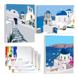 KANGDONG 3PCS-Paint by Numbers for Adults Beginner Paint by Number for Adults 16 * 12 inch DIY Simple Nordic Ancient City Set Paint by Numbers Painting Home Wall Decor Desktop Decoration