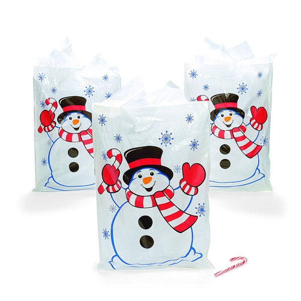 Fun Express Large Christmas Snowman Gift Bags - 50 Pieces