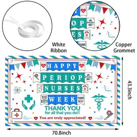 Wollmix Perioperative Nurses Week Banner Backdrops Decorations Gift Pink We Appreciate You Thank You Sign Photography Background Photo Booth Prop Indoor Outdoor Party Supplies Decor 70.8x43.3 Inch