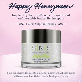 SNS Nail Dip Powder, Gelous Color Dipping Powder - Sulphur Springs (White/Pastel, Glitter) - Long-Lasting Dip Nail Color Dip Nail Color Lasts 14 Days - Low Odor & No UV Lamp Needed - 1.5 Oz