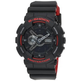 G-SHOCK GA110HR-1A Mens Black/Red Analog/Digital Watch with Black Band