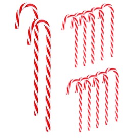ABSOK 12 Pieces Plastic Candy Canes for Christmas Tree, Hanging Ornaments for Family Party (Red+White)