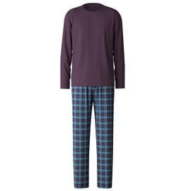 CALIDA Relax Comfy 6 Men's Long Pyjamas 100% Thick Cotton, plum