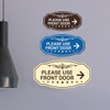 Victorian Please Use Front Door (Right Arrow) Sign (Black/Gold) -