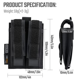 TACTICAL GEEK EXT9 EDC Belt Organizer, Molle Multitool Sheath, EDC Pocket Organizer for, Small Tool Organizer Pouch Accessories for Daily Carry (Pair Black)