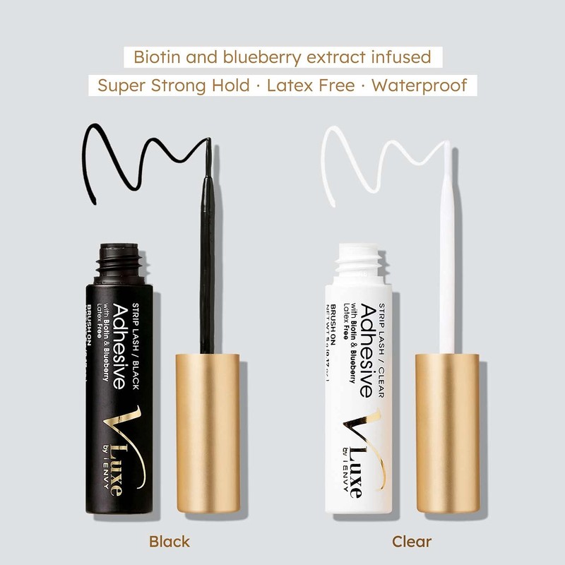 i•ENVY Waterproof Strip Lash Adhesive Black, Latex FREE, Biotin Infused