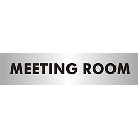 Seco Meeting Room Sign, 190mm x 45mm - 2mm Brushed Aluminium Effect Acrylic,grey|white|black