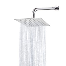 Cabeza de Ducha de Lluvia de Alta Presión, Regadera Cuadrada de Acero Inoxidable de 6 Pulgadas, Cabezal de Ducha de Lluvia Ultrafina con Montaje Fijo 