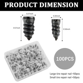 Salior 100PCS Tire Plug Kit with Screwdriver,Rubber Flat Tire Repair Kit for Fast Repair of Tire Punctures,Durable Car Tire Repair Kit Self-Service Repair Nails for Car Motorcycle Truck
