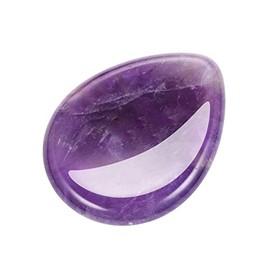 CrystalTears Amethyst Crystal Worry Stone Thumble Polished Healing Crystals Pocket Palm Stone Thumb Worry Stones for Anxiety Stress Relief Crystal Therapy