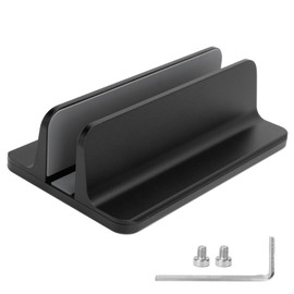 Aluminum Alloy Laptop Stand Vertical Adjustable Notebook Computer Storage HolderBlack